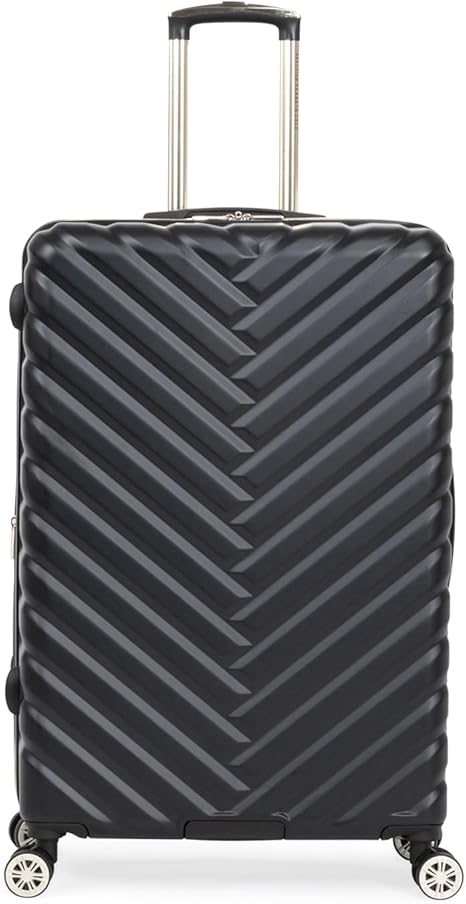 Kenneth Cole REACTION Madison Square Lightweight Hardside Chevron Expandable Spinner Luggage, Olive, 24-Inch Checked
